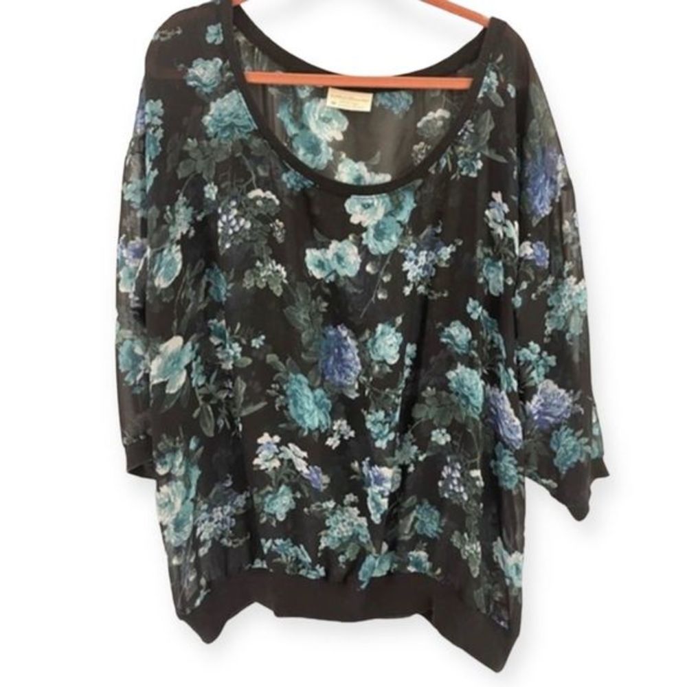 Bobbie Brooks Women’s Plus‎ Size Sheer Floral Blouse Size 3X
